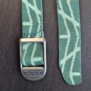 Woods Green patterned canvas belt one size NWOT
